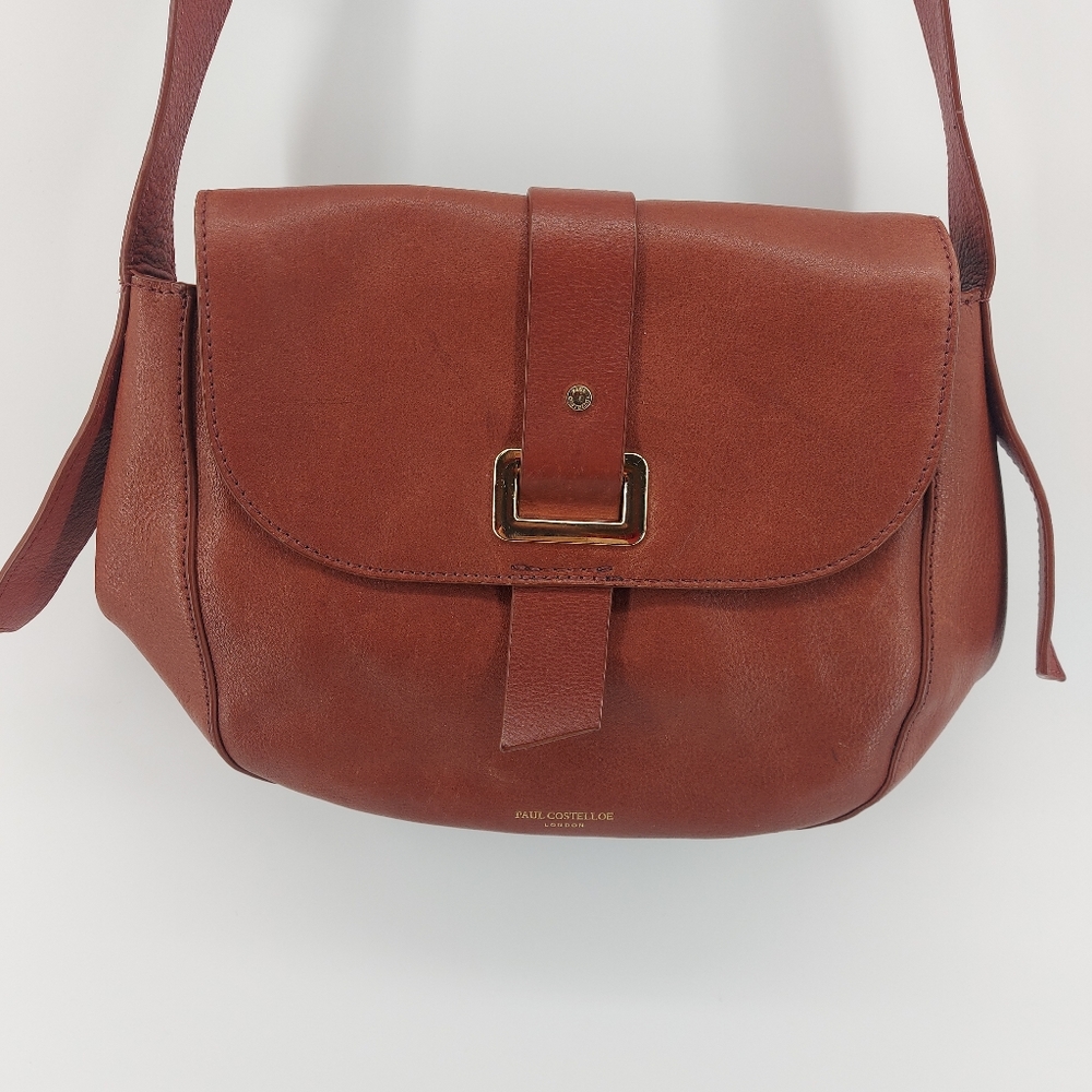 Paul Costelloe Tan Leather Crossbody Bag